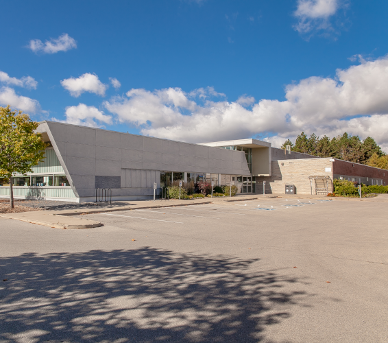 exterior and parking lot of shopping center
